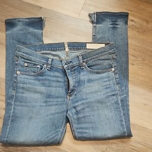 rag & bone Distressed Blue Skinny Jeans